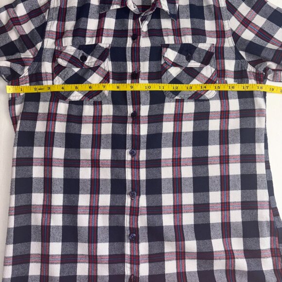 EMMA Jeans USA Navy, White, and Red Plaid Shirt - Size M - Picture 4 of 11